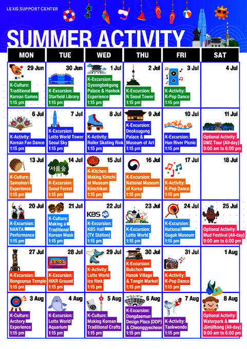 Acampamento Júnior - Calendário de atividades Verão 2026