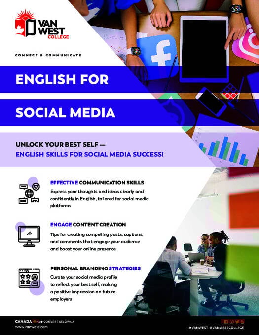 Folheto English for Social Media
