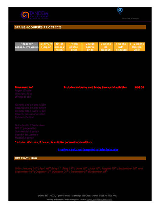 Tandem Santiago 2026