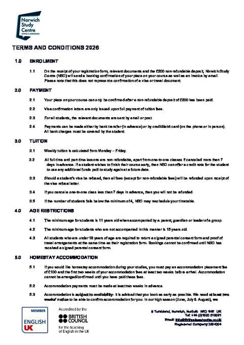 Termos e condições 2026