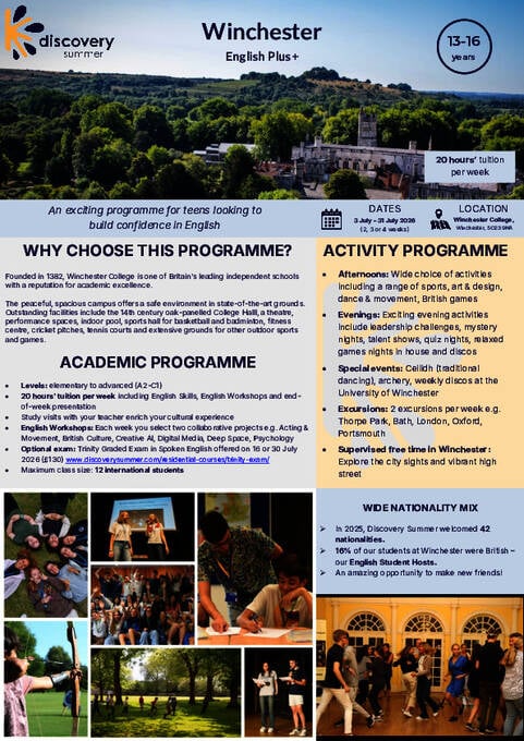 温彻斯特英语 Plus+ 课程详情 2026