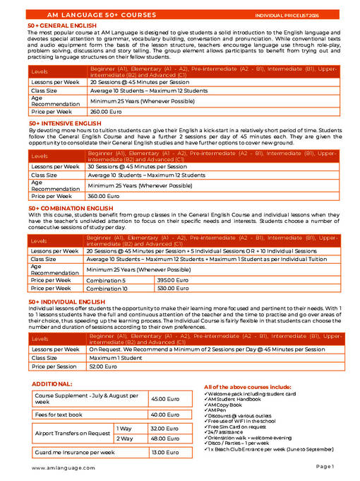 Cursos AM Language 50+