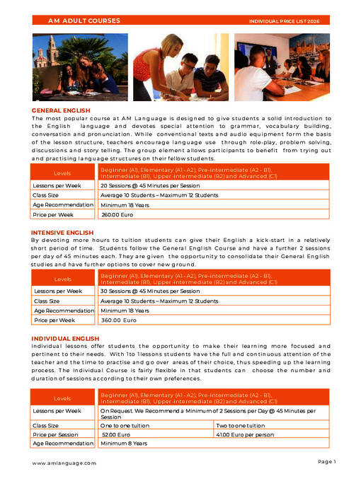 Cursos para adultos AM