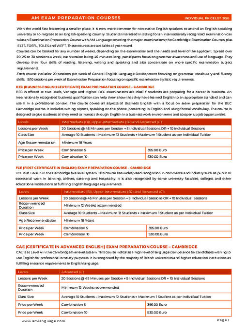 Cursos preparatórios para o exame AM