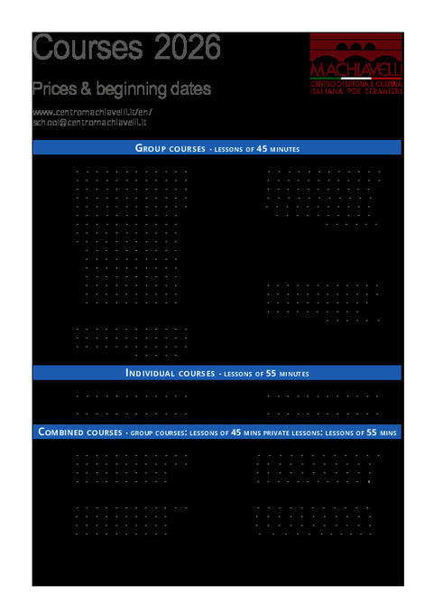 Preços e datas 2026