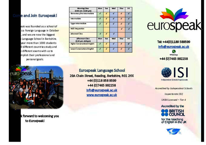 Reading School brosúra