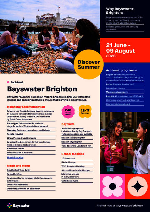 Bayswater Summer Brighton faktaark 2026