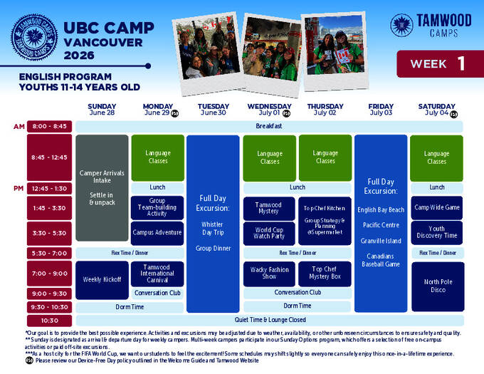  Tevékenységek menetrendje - juniorok (PDF)