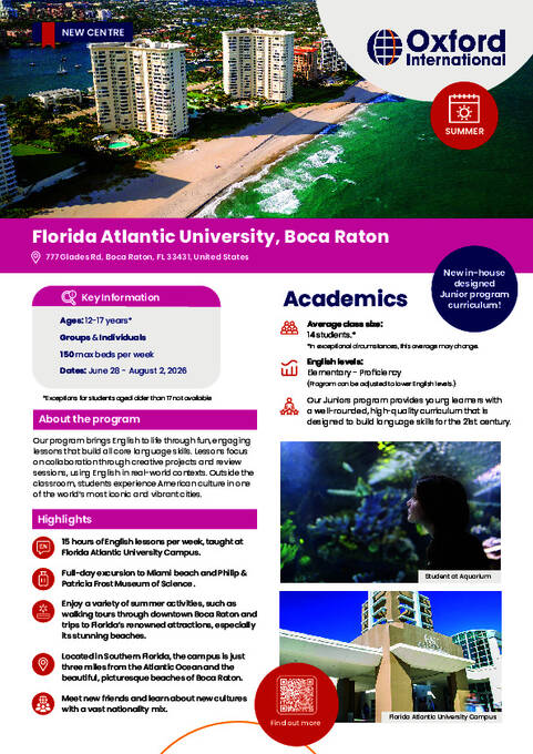 Oxford International Education Junior Centre  Brochure (PDF)