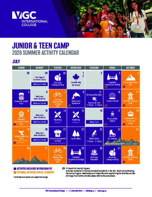  학교 활동 일정 - 주니어 (PDF)