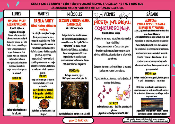 Social Activities Sample