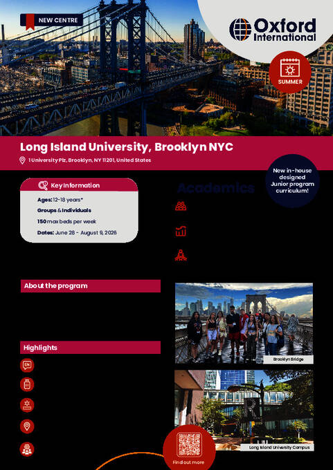 Oxford International Education Junior Centre - Long Island University Folheto (PDF)