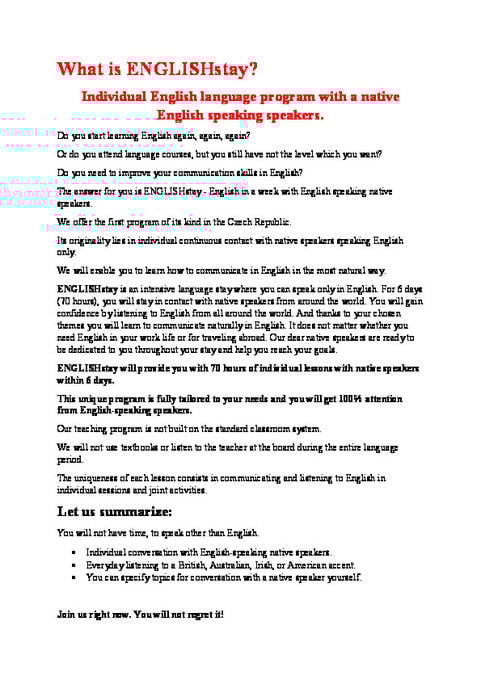 2026年ENGLISHstay学校宣传册