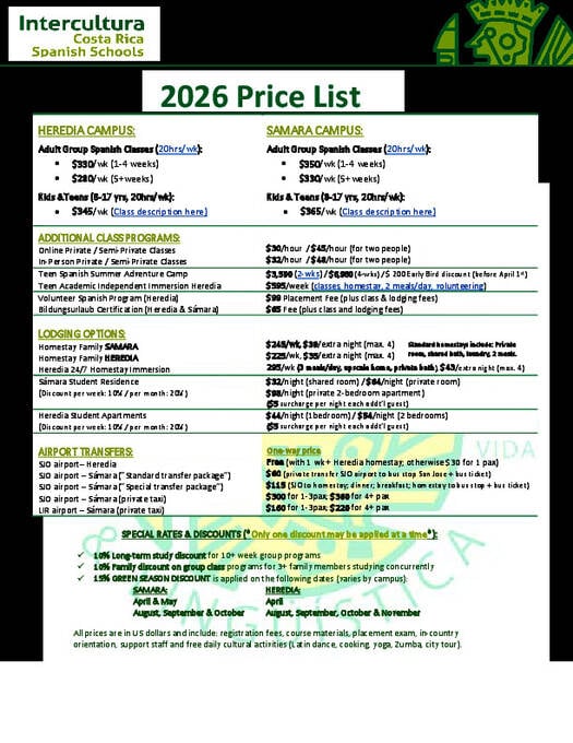 Lista de preços 2026