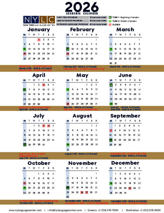 2026 年日历