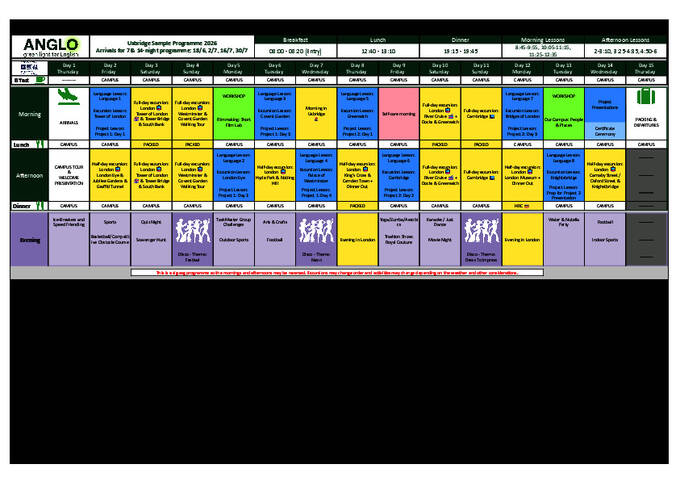 Anglo London-køreplan (eksempel)