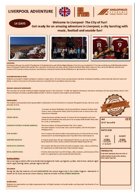 Anglophiles Summer School الكتيبات (PDF)