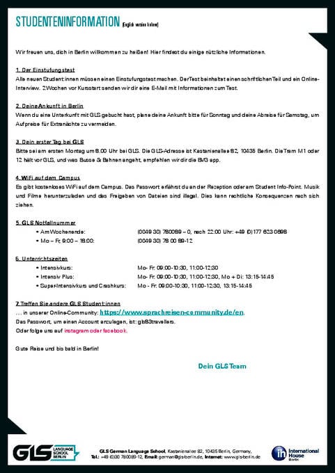 GLS - German Language School 안내책자 (PDF)
