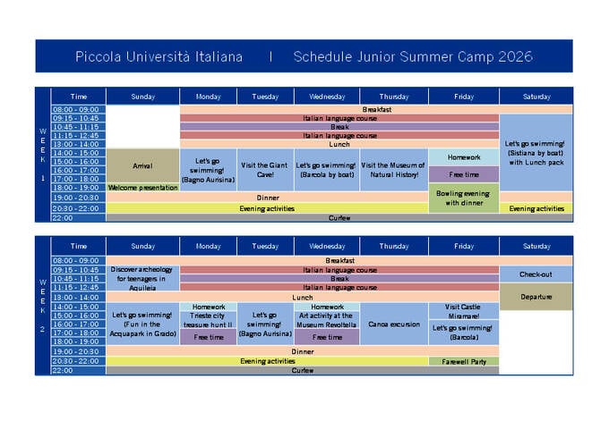  الجدول الزمني للأنشطة - للصغار (PDF)