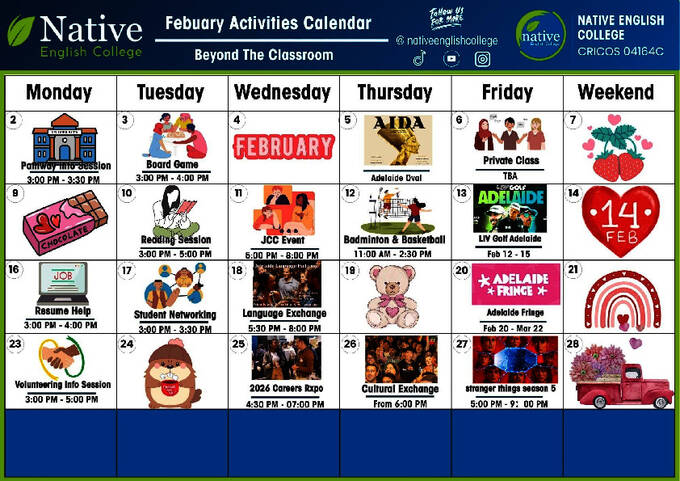  الجدول الزمني للأنشطة - للكبار والصغار (PDF)