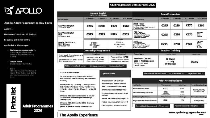 Priser for voksne 2026