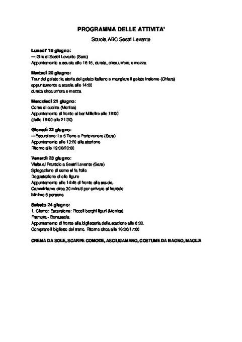 Eksempel på program for sosial aktivitet