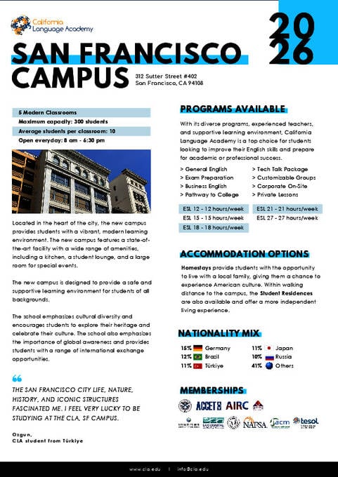 CLA San Francisco Faktaark 2026