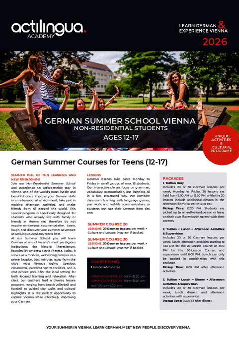 2026年维也纳德语暑期学校