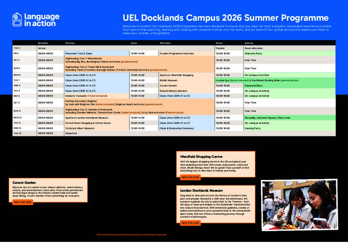 Schema för LiA Docklands Campus 2026