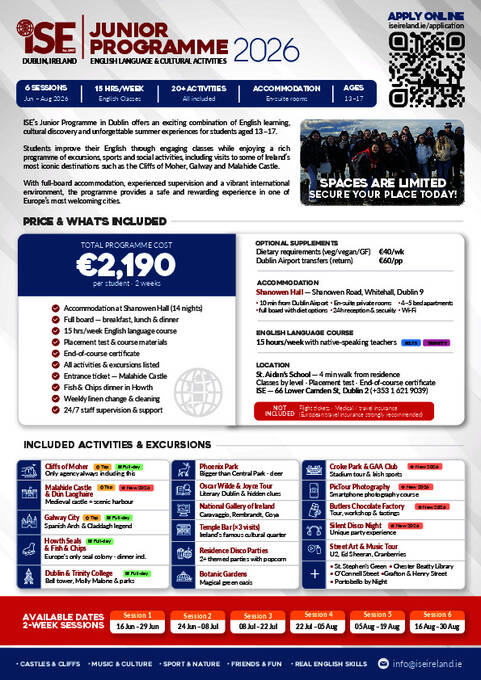 ISE Dublin Junior Residence Programme 2026