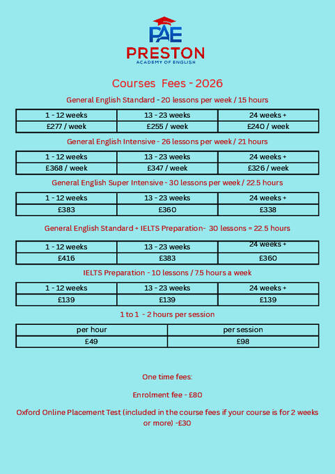 Prisliste 2026