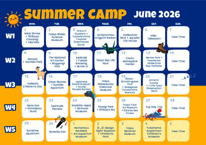 Program for sommerlejren i Tokyo 2026