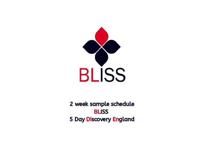 Exemplo de programação de 2 semanas do BLISS