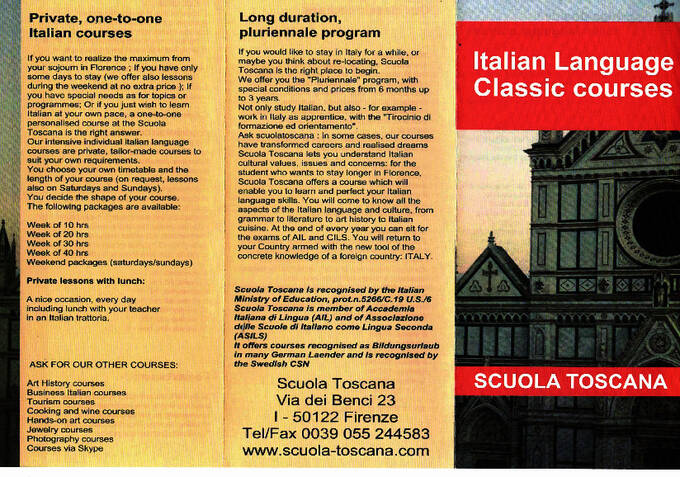 Brosjyre for Scuola Toscana