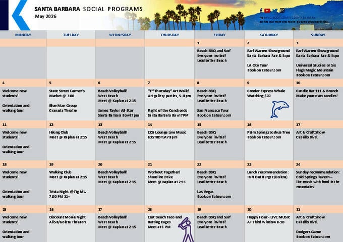 Amostra do programa de atividades SB