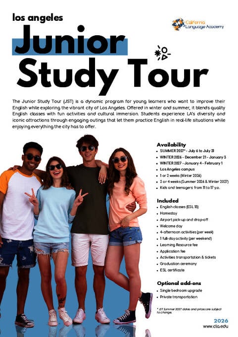 Junior Study Tour 2026 & 2027