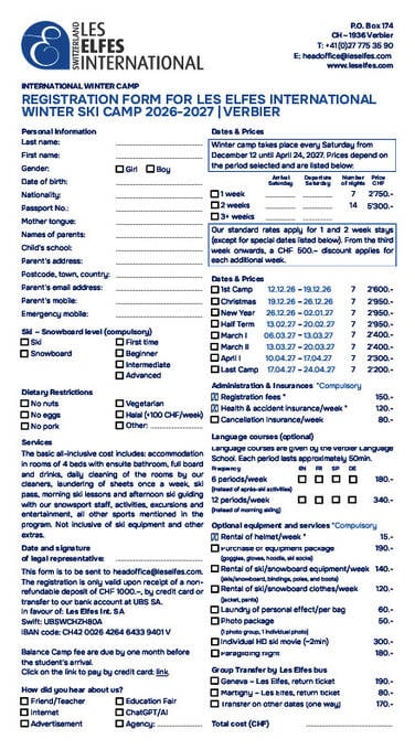 Priser for vinterleiren 2027