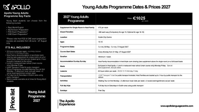 Sommerpriser for Young Adults 2027