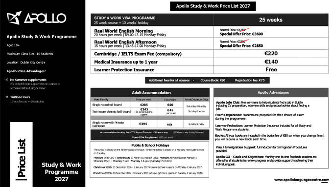 A Work and Study program árai 2027