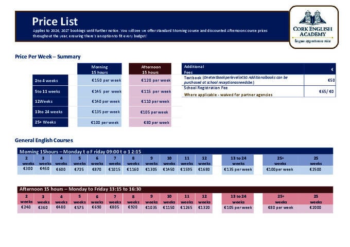 CEA Prisliste 2027