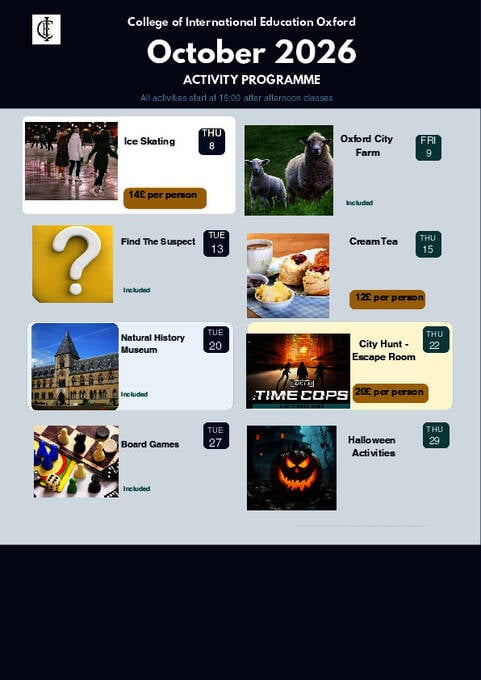 Eksempel på aktivitetsprogram for oktober