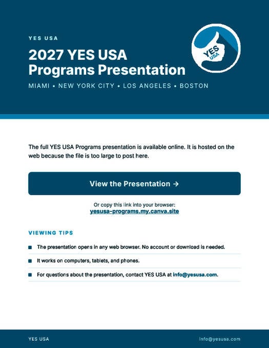 YES USA - Your English School Brosjyre (PDF)