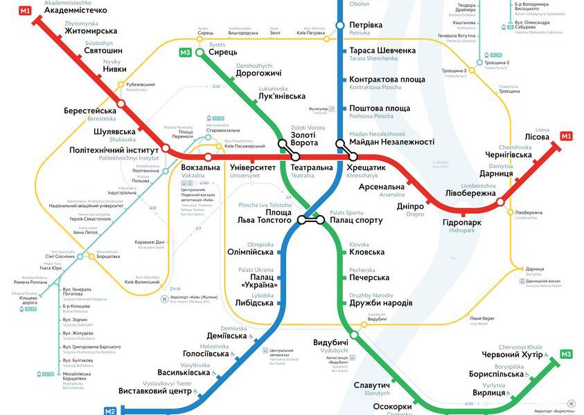 mapa en miniatura del sistema de transport públic <ARTICLE_D&&>Kiev
