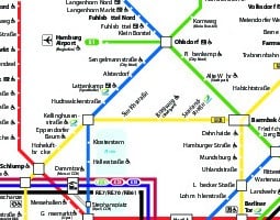 خريطة وسائل النقل العام في هامبورج 