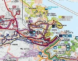Gozo Karta över kollektivtrafik