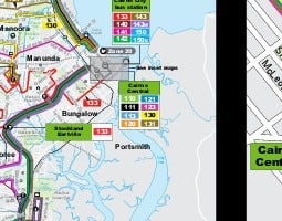 Cairns Öffentlicher Verkehrsmittel Plan