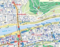 خريطة وسائل النقل العام في هايدلبرغ 