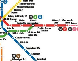 Budapest Julkisen liikenteen kartta