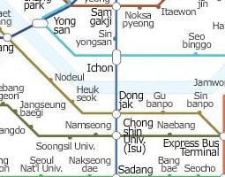 Mapa de transporte público de Seul 