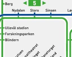 Mapa verejnej dopravy – Oslo